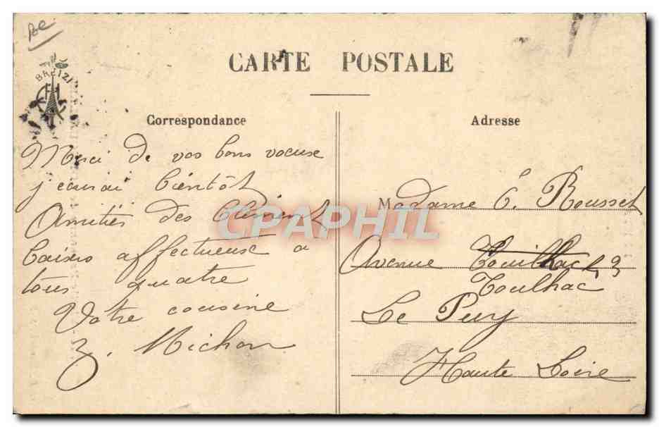 Vieille Paysanne de Cornouailles — Bretagne — Col. E. Hamonic, St-B. — Rückseite