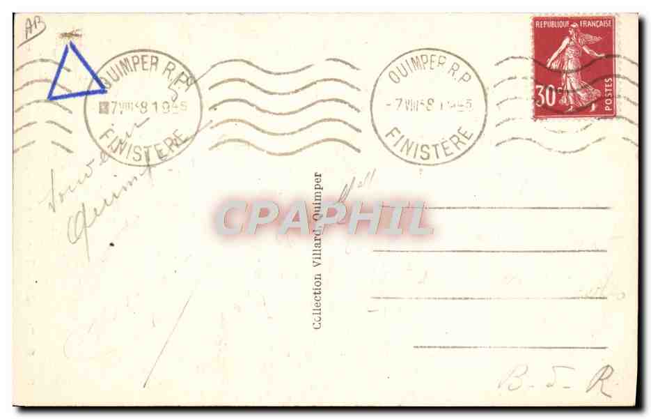 CPA Folklore Tabac Bretagne Type de fumeur au coin de sa grande cheminee — Verso