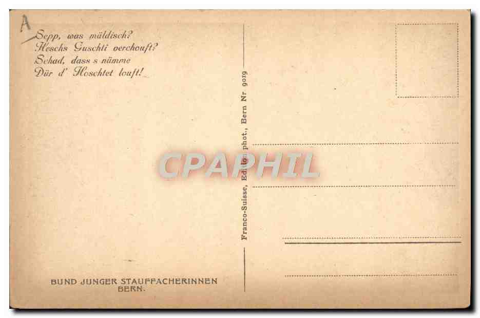 CPA Folklore Tabac Fumeur de pipe Bern Suisse  — Verso