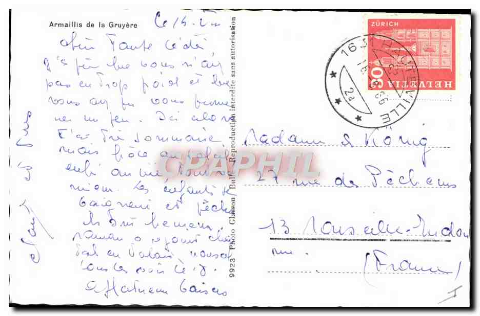 CPM Folklore Tabac Armaillis de la Gruyere Pipe — Verso