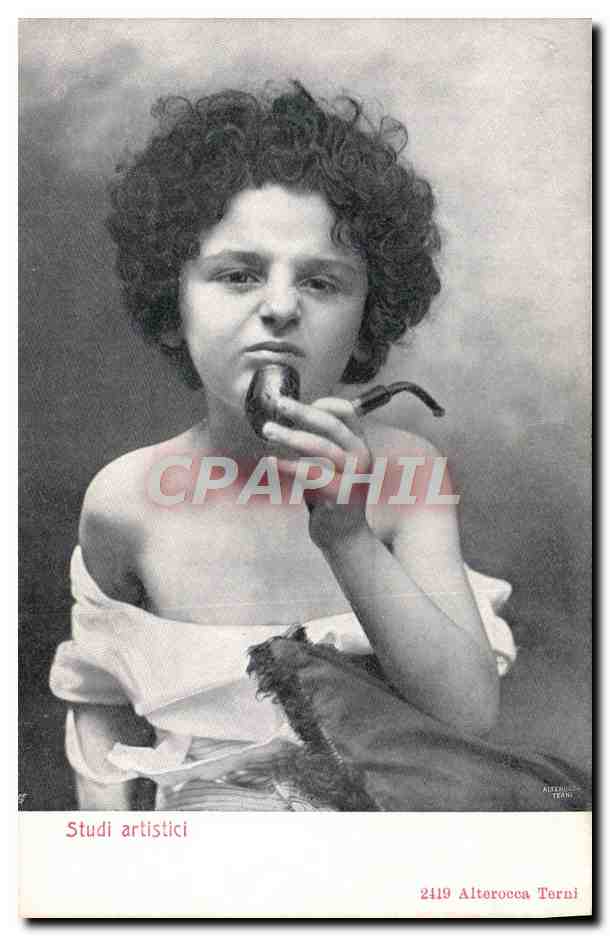 CPA Folklore Tabac Enfant Pipe 