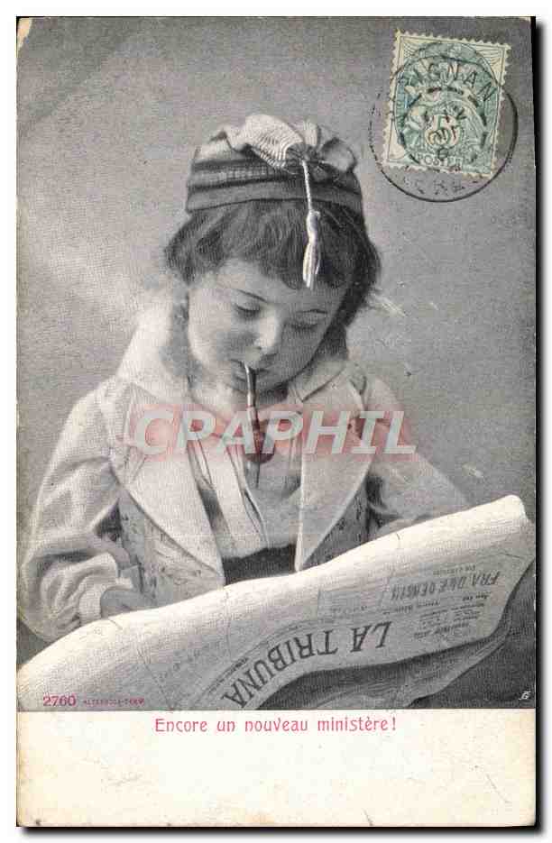 CPA Folklore Tabac Enfant Pipe Journal La Tribuna