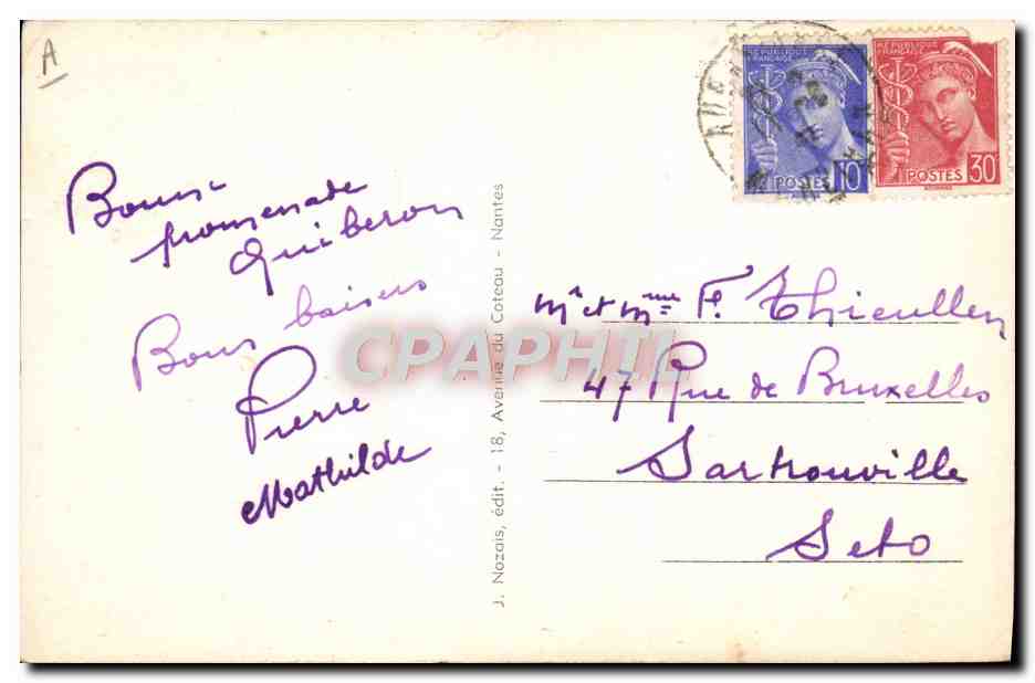 CPA Folklore Tabac Bretagne Breton et bretonne fumant la pipe  — Verso