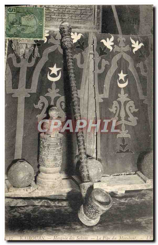 CPA Folklore Tabac Kairouan Mosquee des sabres La pipe du marabout 