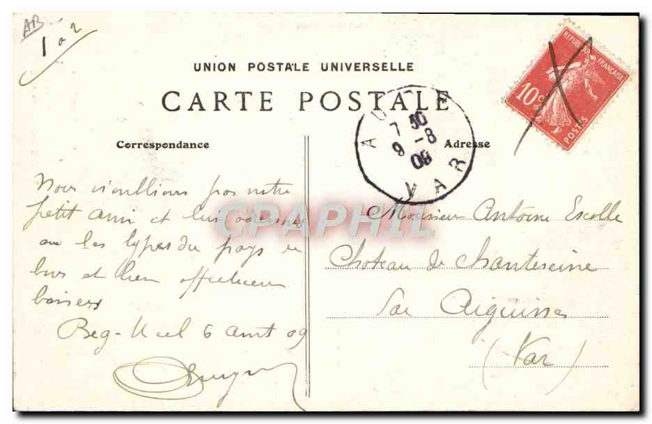 CPA Folklore Tabac Marins bretons Sur le Mole Un vieux loup de mer et pigeon du port Pipe — Verso