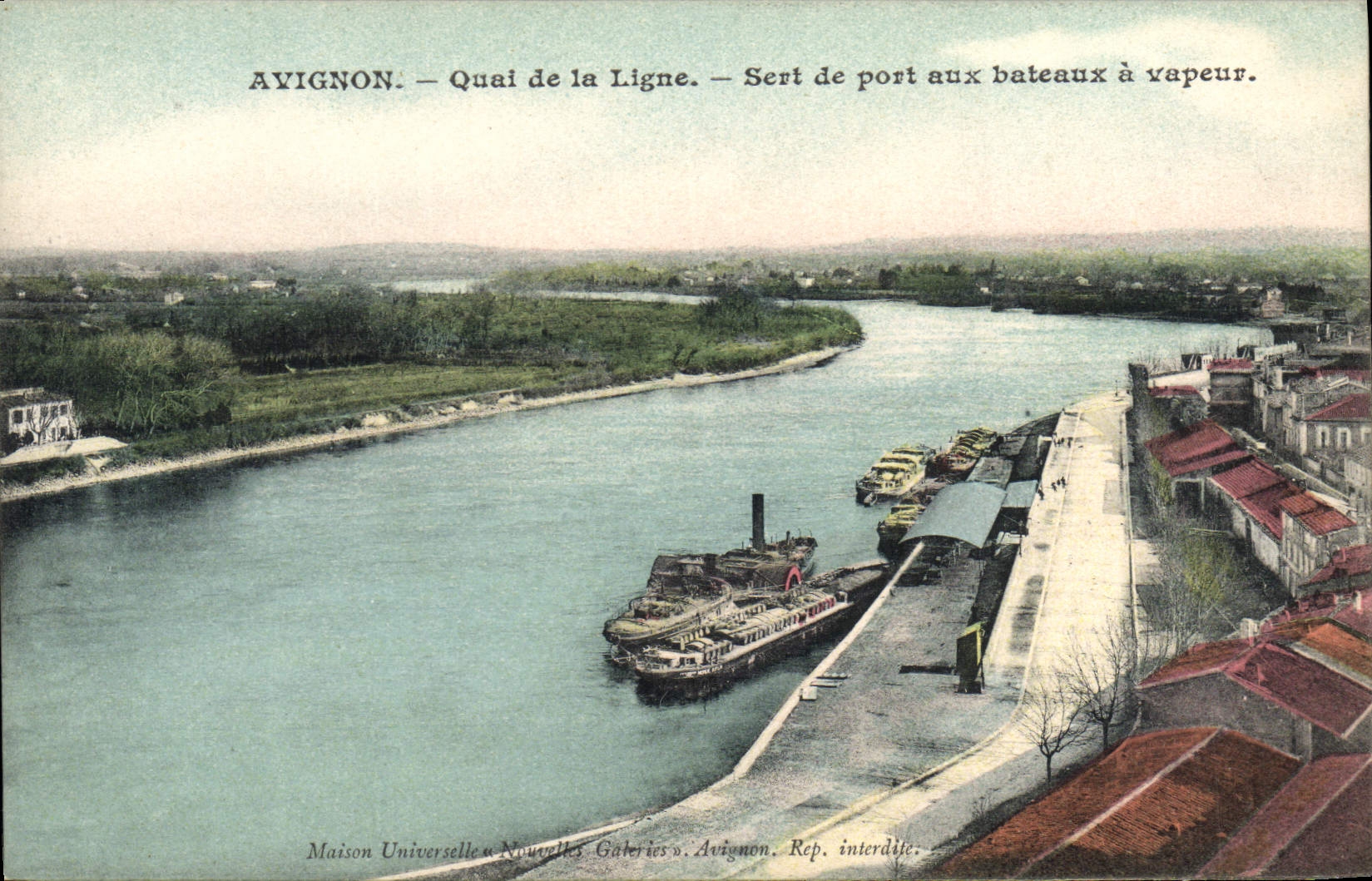 CPA Bateau Peniche Avignon Quai de la ligne 