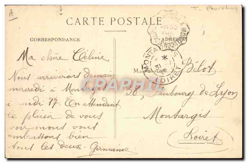 CPA Bateau Peniche Montlucon Le canal du Berry — Back