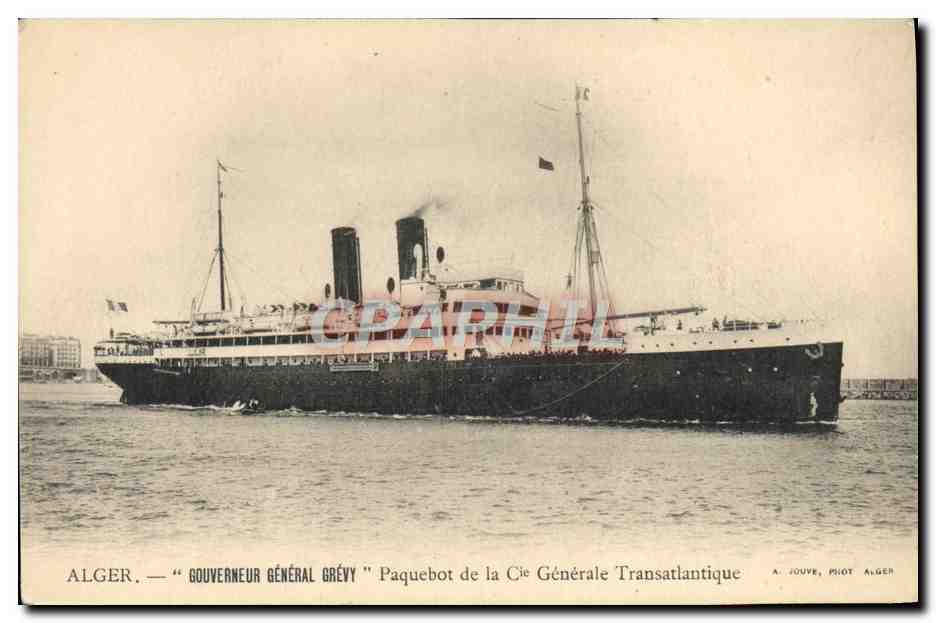 Alger — Paquebot « Gouverneur Général Grévy » — A. Jouve, Pilot, Alger
