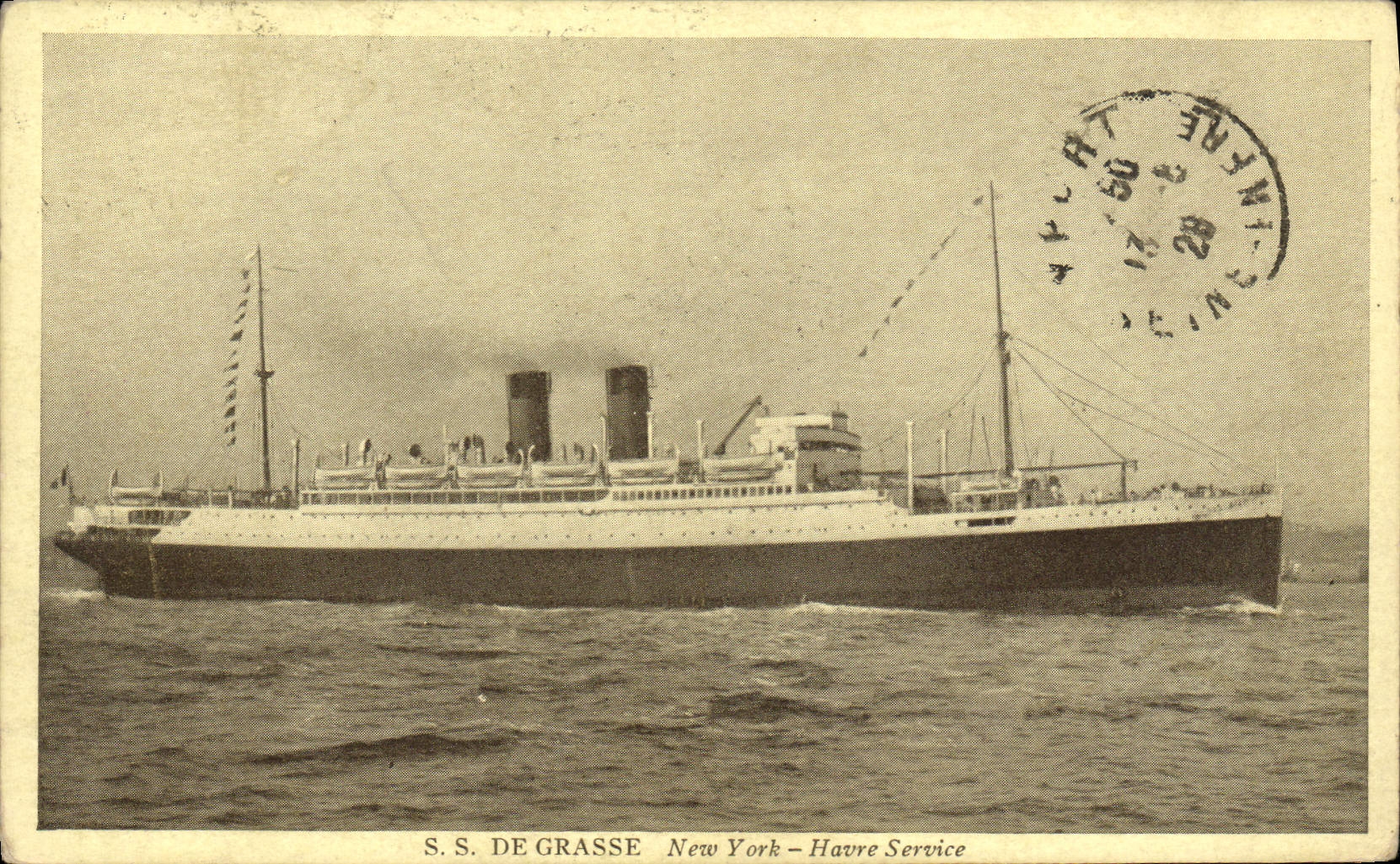 S.S. DE GRASSE — New York – Havre Service — French Line