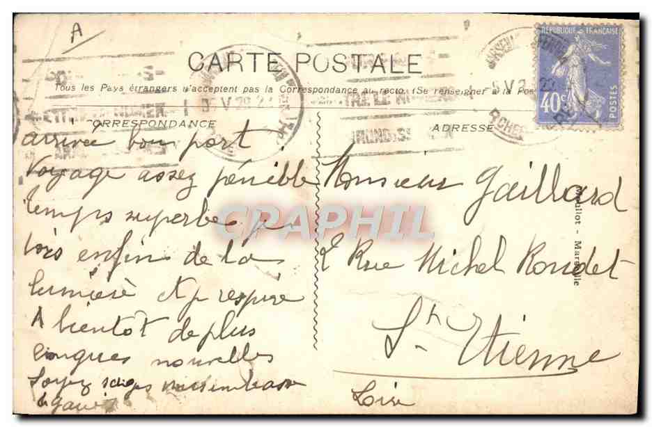 Schip GERMANIA — Fabre Line — Marseille — Achterkant