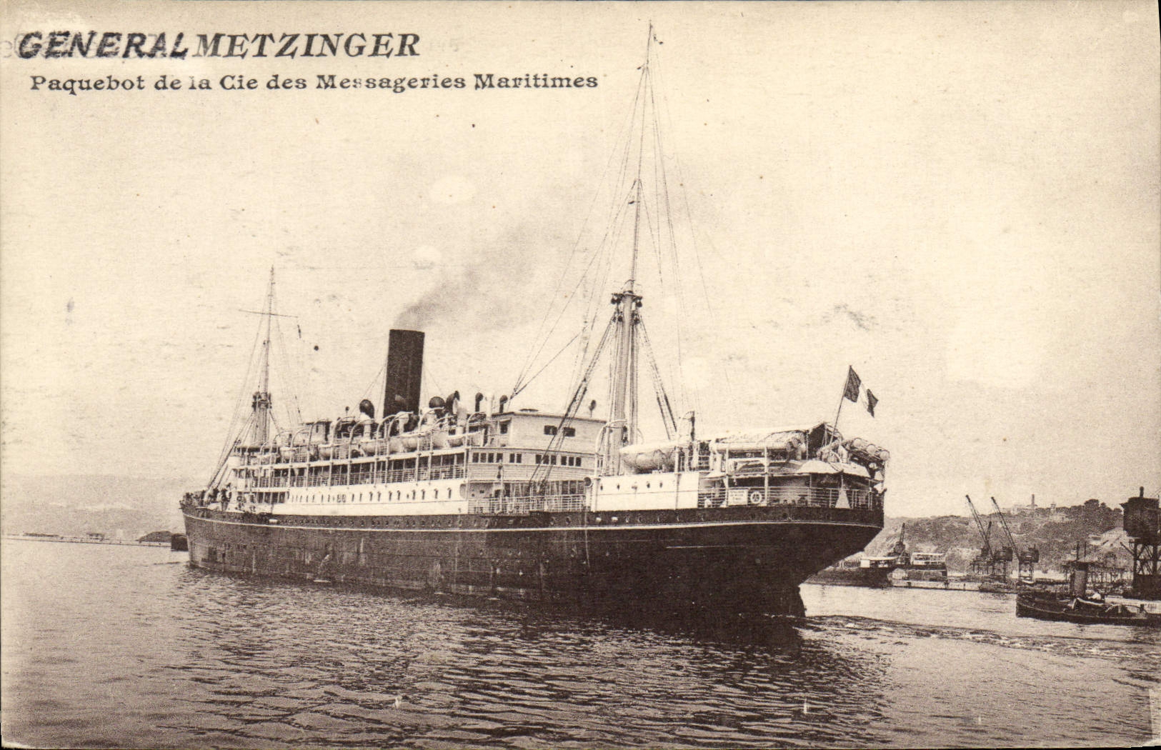 Paquebot General Metzinger — Cie des Messageries Maritimes — éditeur CPAPHIL