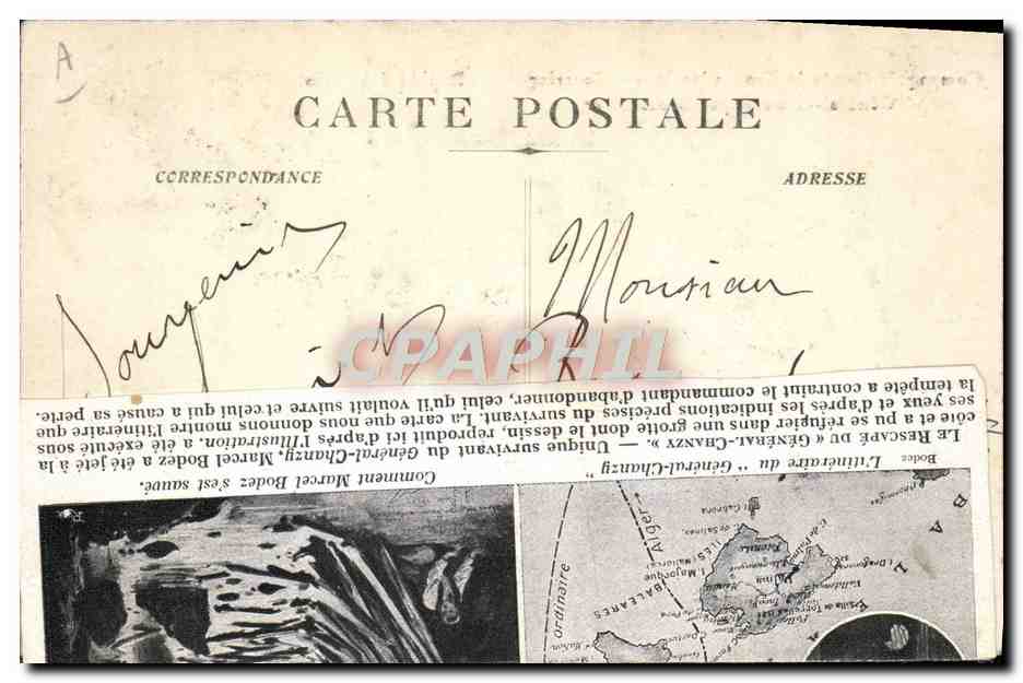 Navire Rapide d'Algérie — Compagnie Générale Transatlantique — Général-Chanzy — par Grosse Mer — Verso
