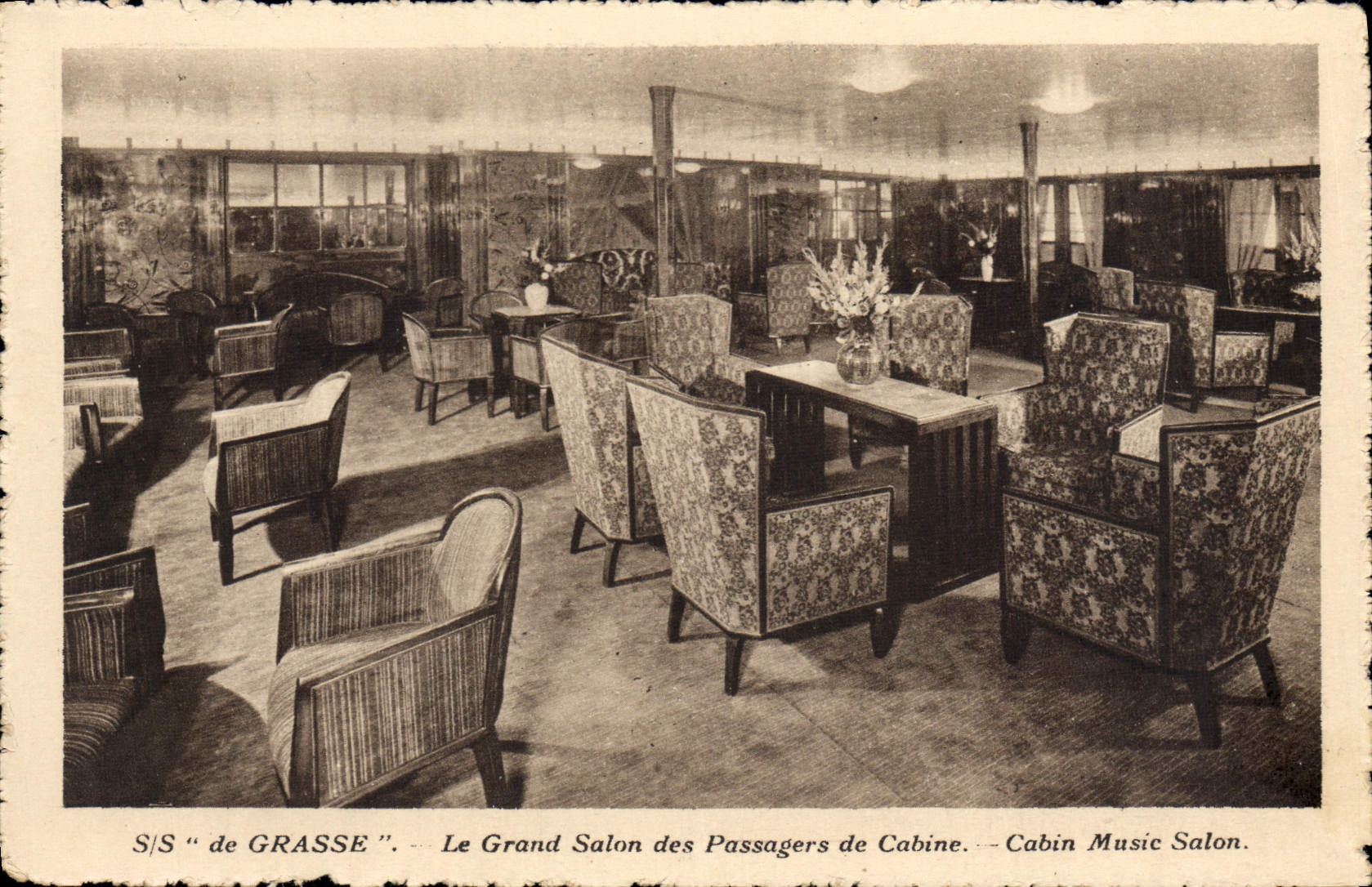 CPA Bateau Paquebot SS de Grasse Le grand salon des passagers de cabine 
