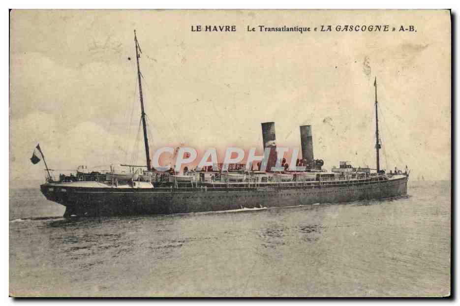 El transatlántico « LA GASCogne » A-B. — Le Havre — Editor: A-B.