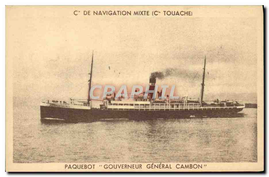 Paquebot "Gouverneur Général Cambon" — C° de Navigation Mixte (C° Touache)