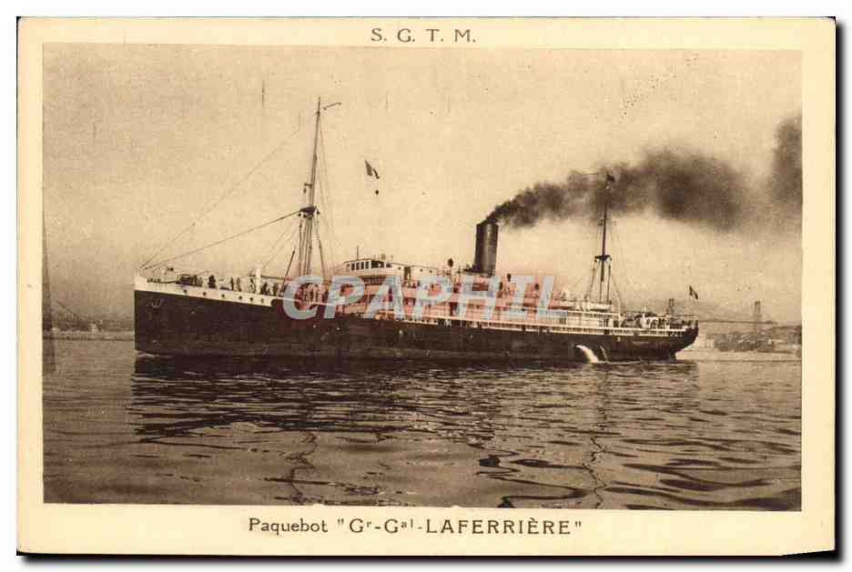 Paquebot "Gr-G-LAFERRIÈRE" — S.G.T.M. — Société Générale de Transports Maritimes à Vapeur