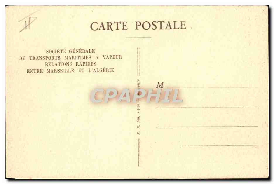 Paquebot "Gr-G-LAFERRIÈRE" — S.G.T.M. — Société Générale de Transports Maritimes à Vapeur — Verso