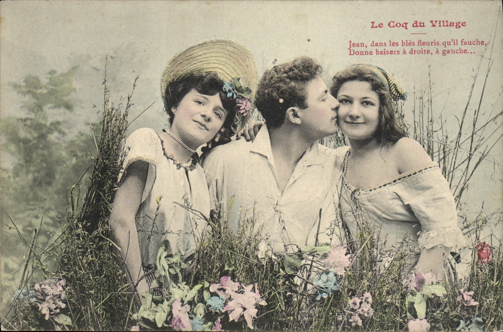 Le Coq du Village — scène de jeunes amoureux dans les blés fleuris — éditeur non identifié