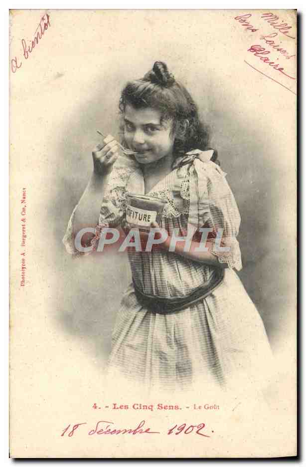 CPA Fantaisie Enfants Les cinq sens Le gout Confiture