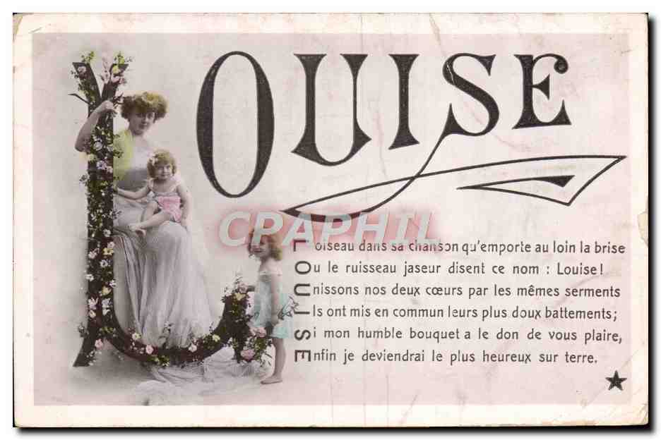 CPA Fantaisie Prenom Louise