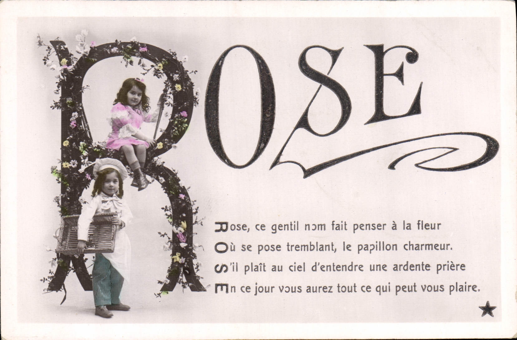 CPA Fantaisie Prenom Rose