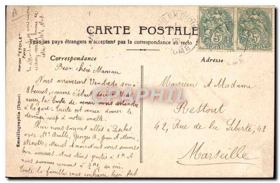 CPA Fantaisie Prenom Madeleine — Verso