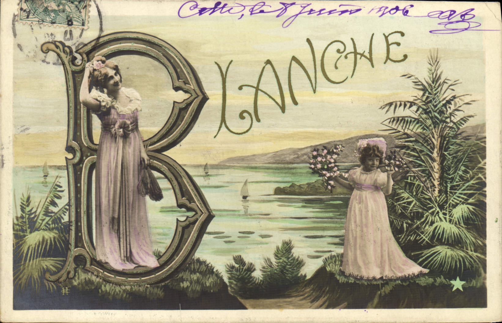 CPA Fantaisie Prenom Blanche
