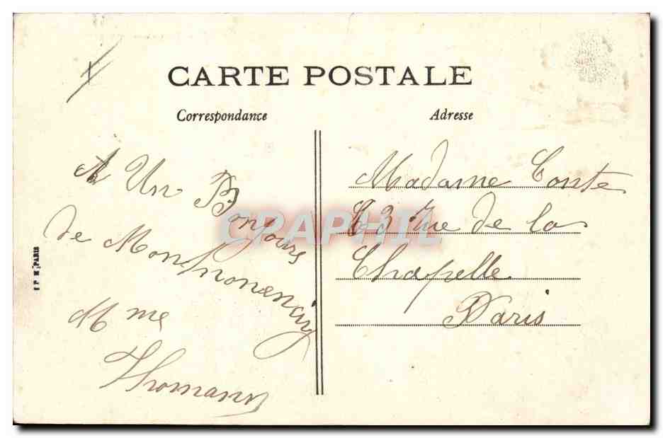 CPA Ane Mule Montmorency Les amoureux — Rückseite