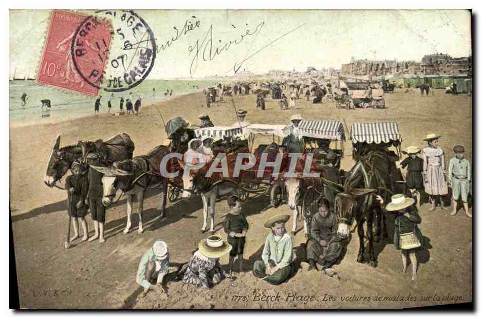 CPA Ane Mule Berck Plage Les voitures de malades sur la plage 