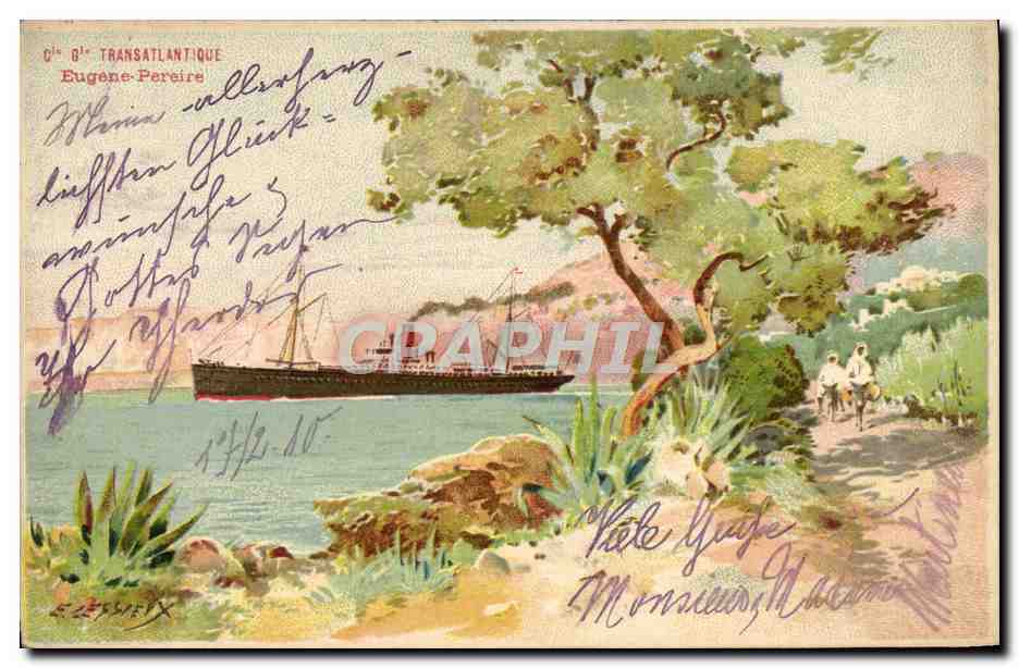 Côte d'Azur — Vue de la mer avec navire — Eugène-Pereire
