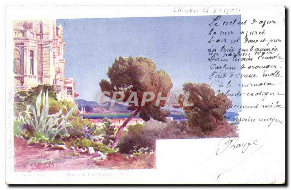 CPA Fantaisie Illustrateur Hotel du Cap Martin