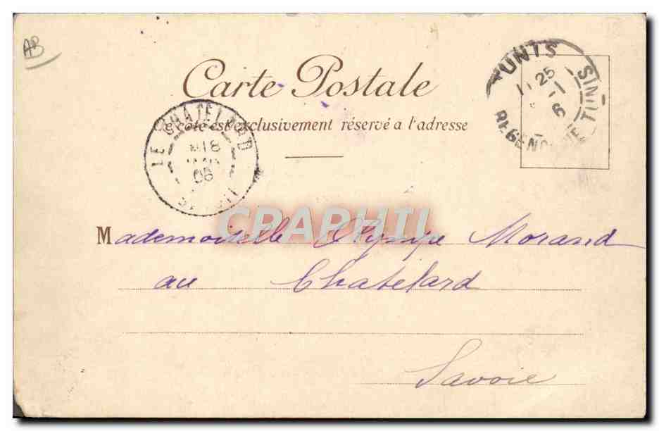 CPA Fantaisie Illustrateur Un transatlantique en vue de Marseille  — Rückseite