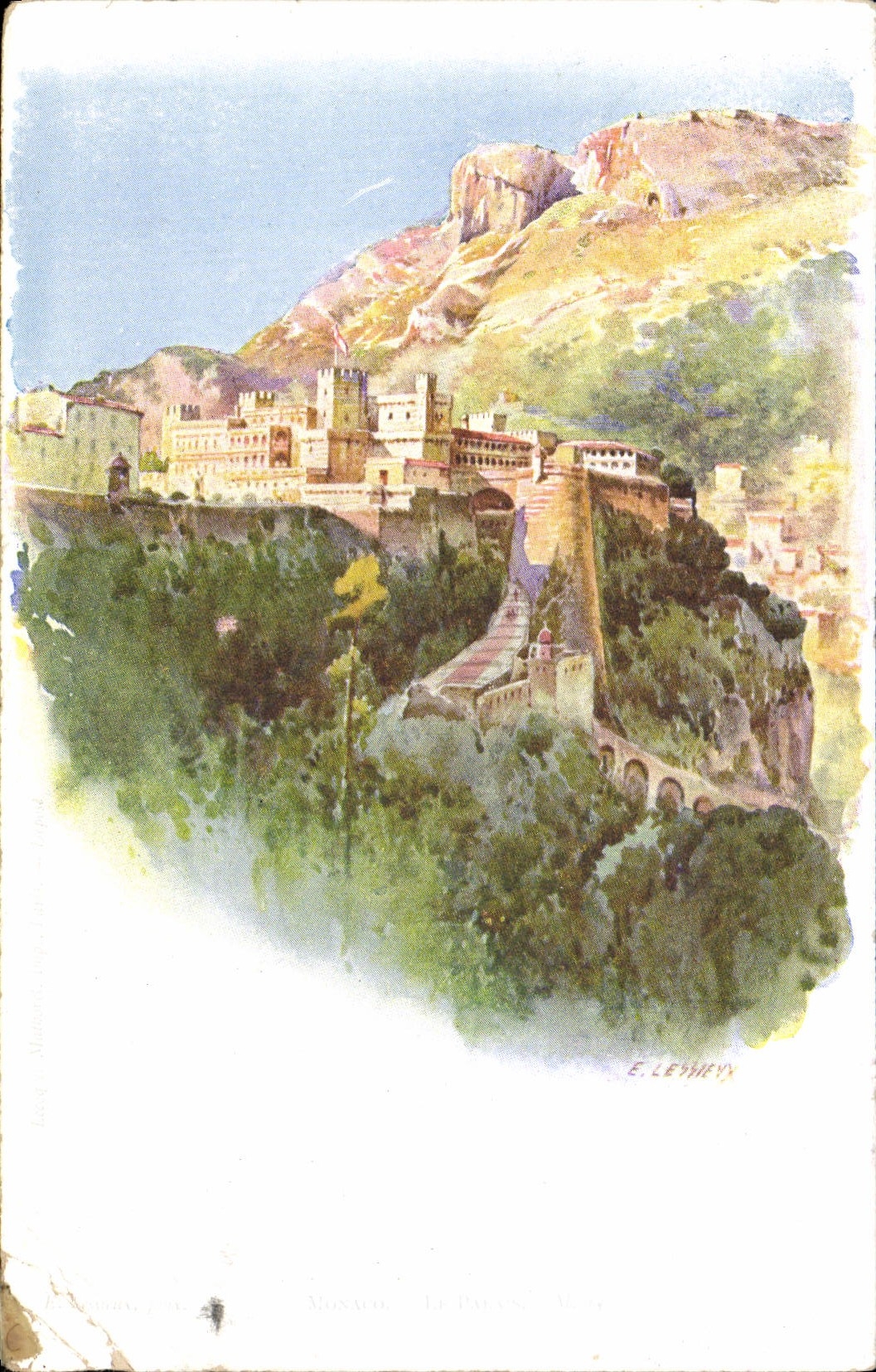 CPA Fantaisie Illustrateur Monaco Le palais 