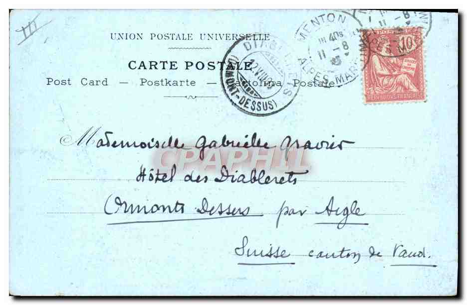 Menton — La Vieille Ville — E. Loslioux, Paris — N° 4 — Reverso