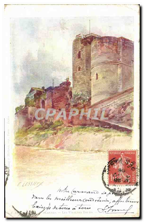 CPA Fantaisie Illustrateur Cannes Les vieilles tours