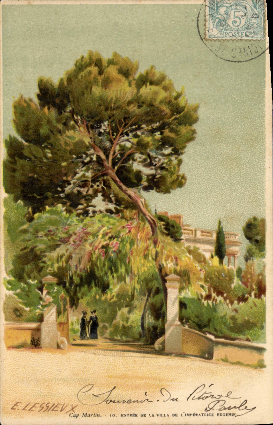 Cap Martin — Entrée de la villa de l'Impératrice Eugénie — E. Lessieux