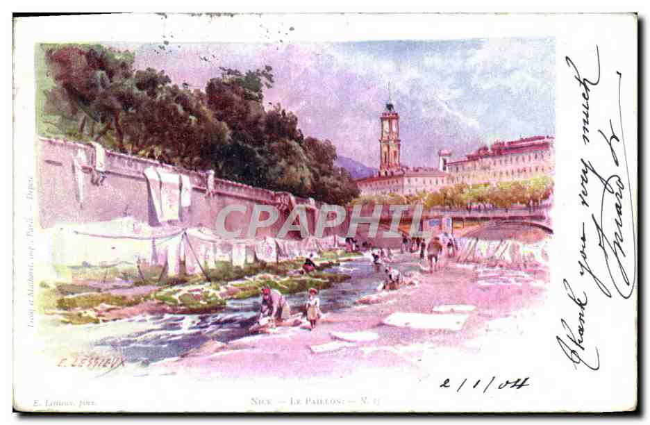 CPA Fantaisie Illustrateur Nice Le paillon Lavandieres