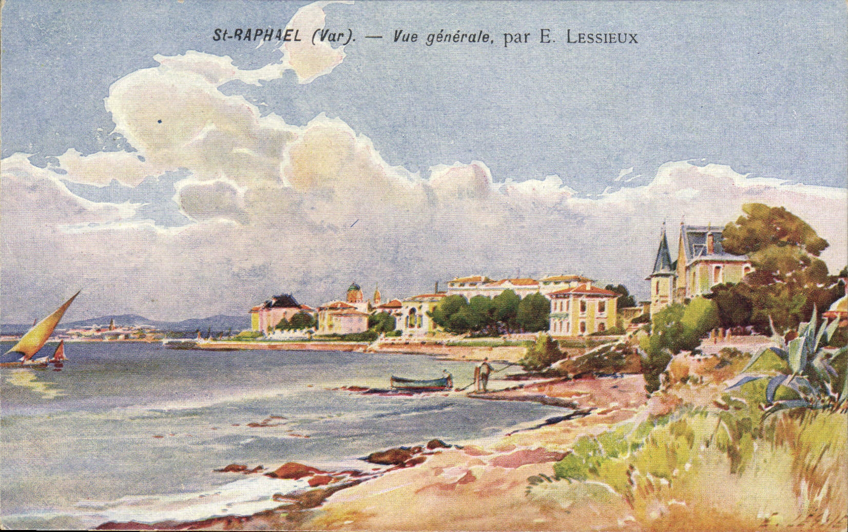 CPA Fantaisie Illustrateur St Raphael Vue generale