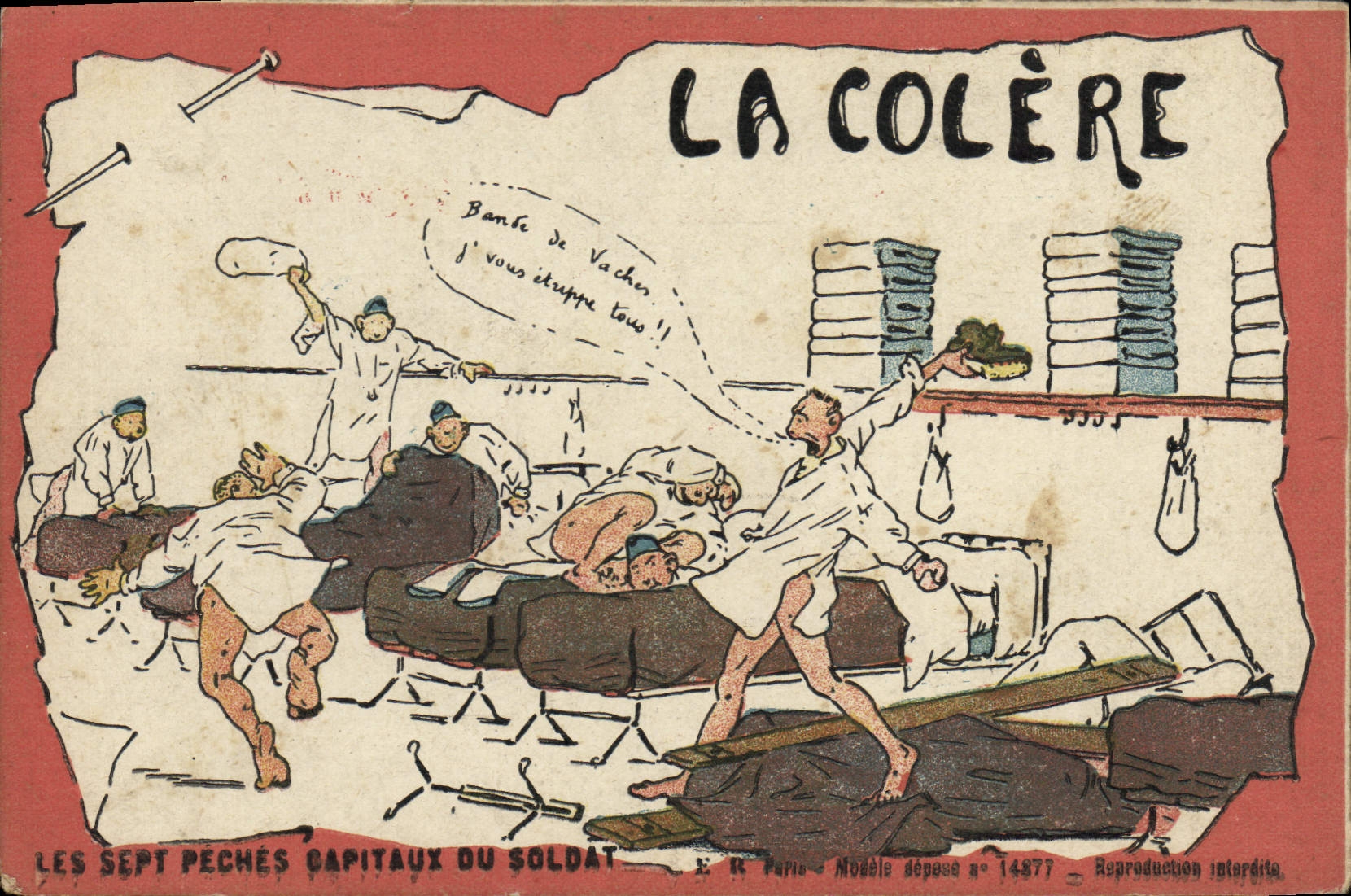 La Colère — Les Sept Péchés Capitaux du Soldat — E.R. Paris, modèle déposé n° 14877