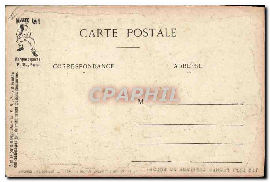 La Colère — Les Sept Péchés Capitaux du Soldat — E.R. Paris, modèle déposé n° 14877 — Verso