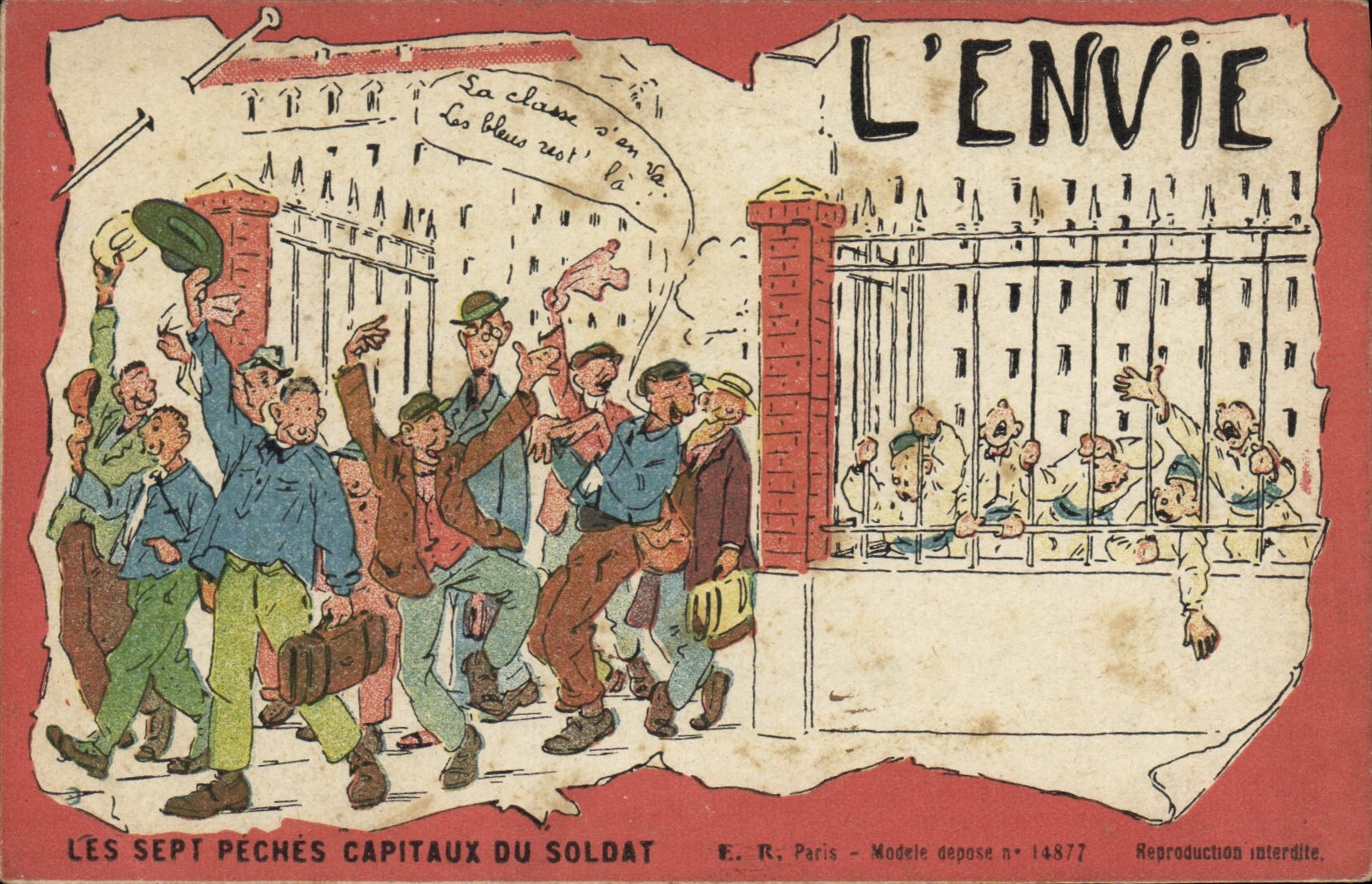 L'ENVIE — Les Sept Péchés Capitaux du Soldat — E.R., Paris, modèle déposé n° 14877