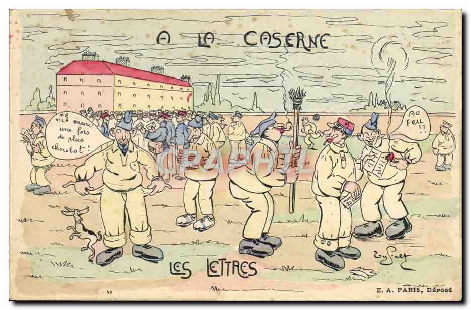 Les Lettres — À la Caserne — E.A. Paris, Déposé