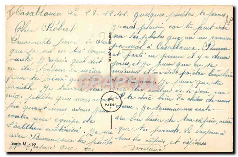 CPA Militaria Nurse — Rückseite