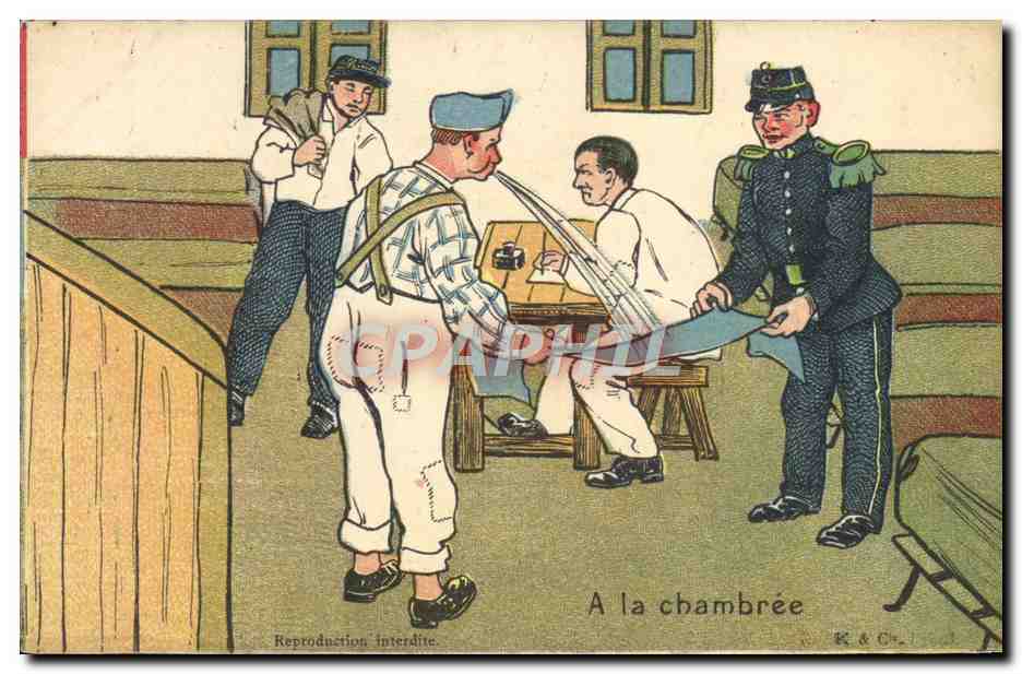 Scène de chambrière — soldats et civils — R. & C. n° 117 - Anverso
