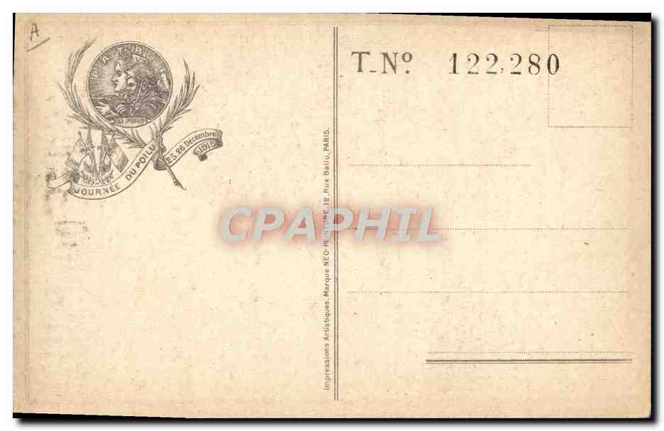 CPA Militaria Journee du poilu 1915 — Rückseite
