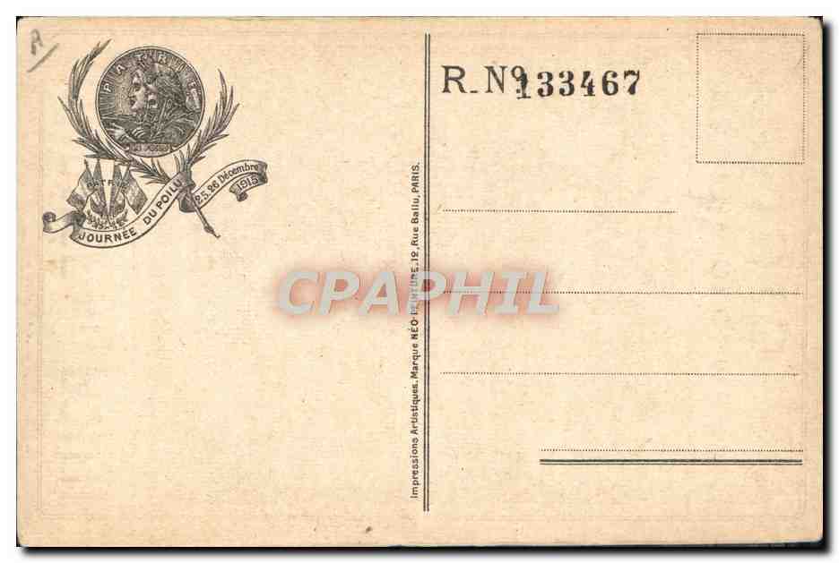 CPA Militaria Journee du poilu 1915 — Rückseite