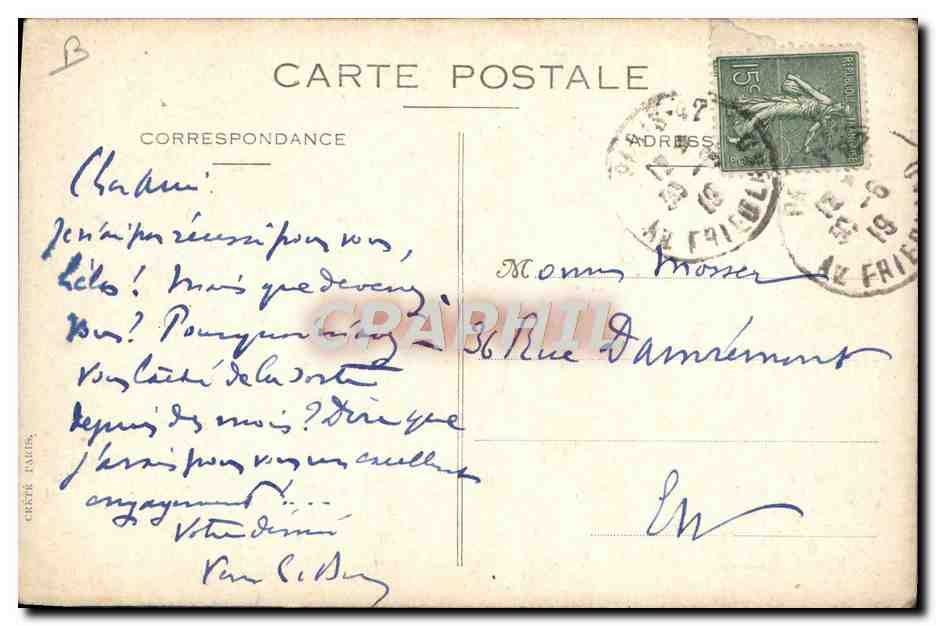 CPA Militaria Credit Commercial de France — Rückseite