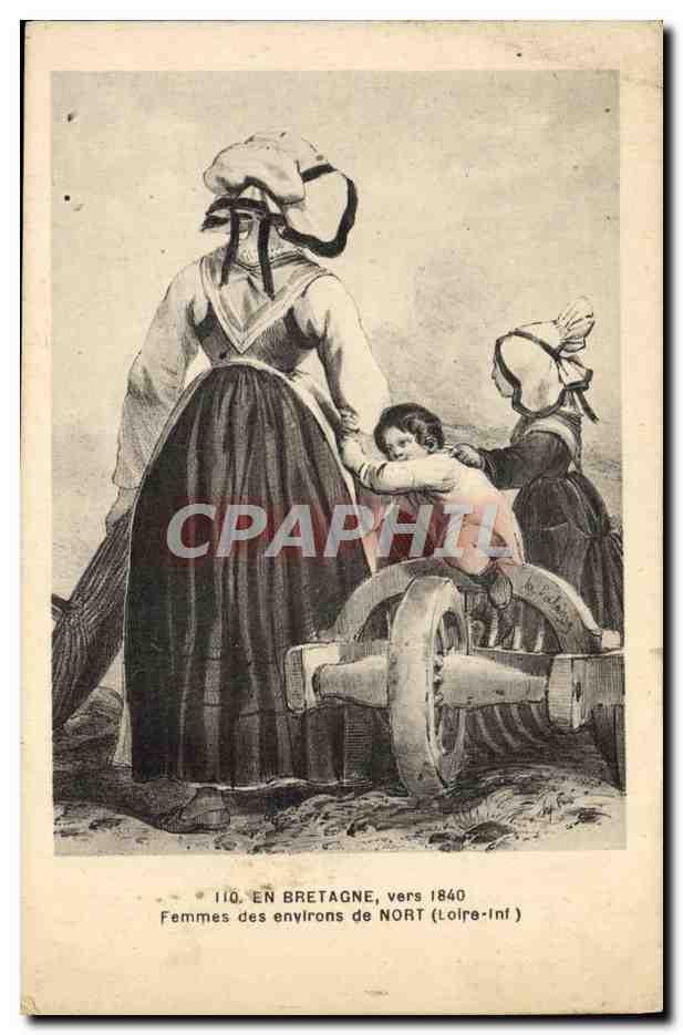CPA Folklore En Bretagne vers 1840 Femmes des environs de Niort 