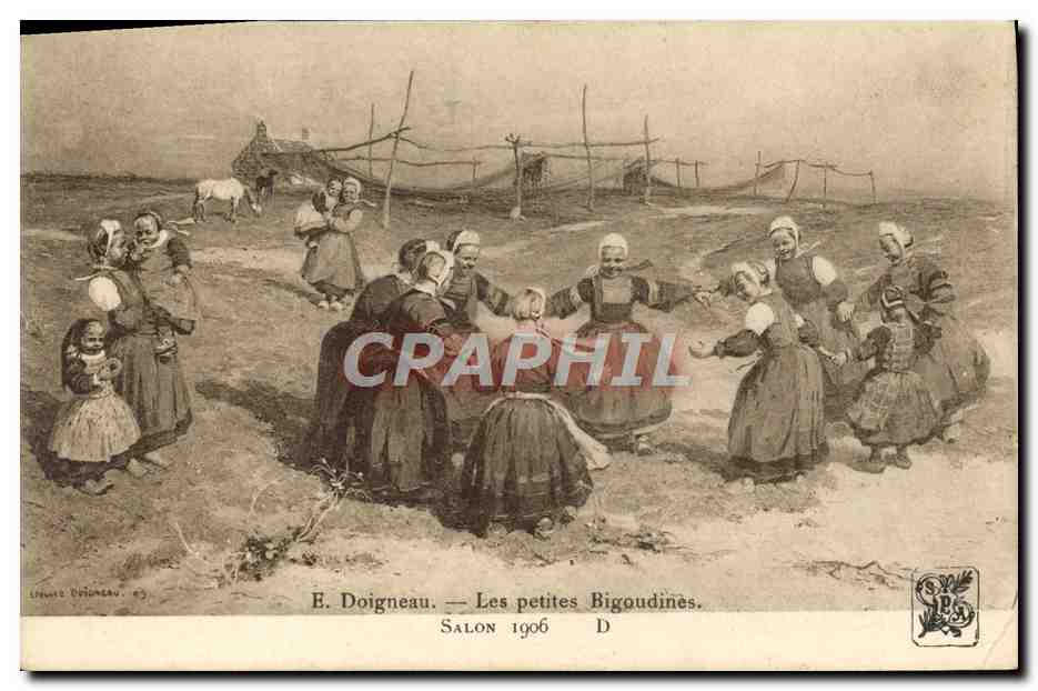 CPA Folklore E Doigneau Les petites bigoudines Salon 1906