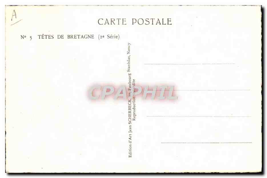 CPA Folklore Femme Bretagne  — Verso